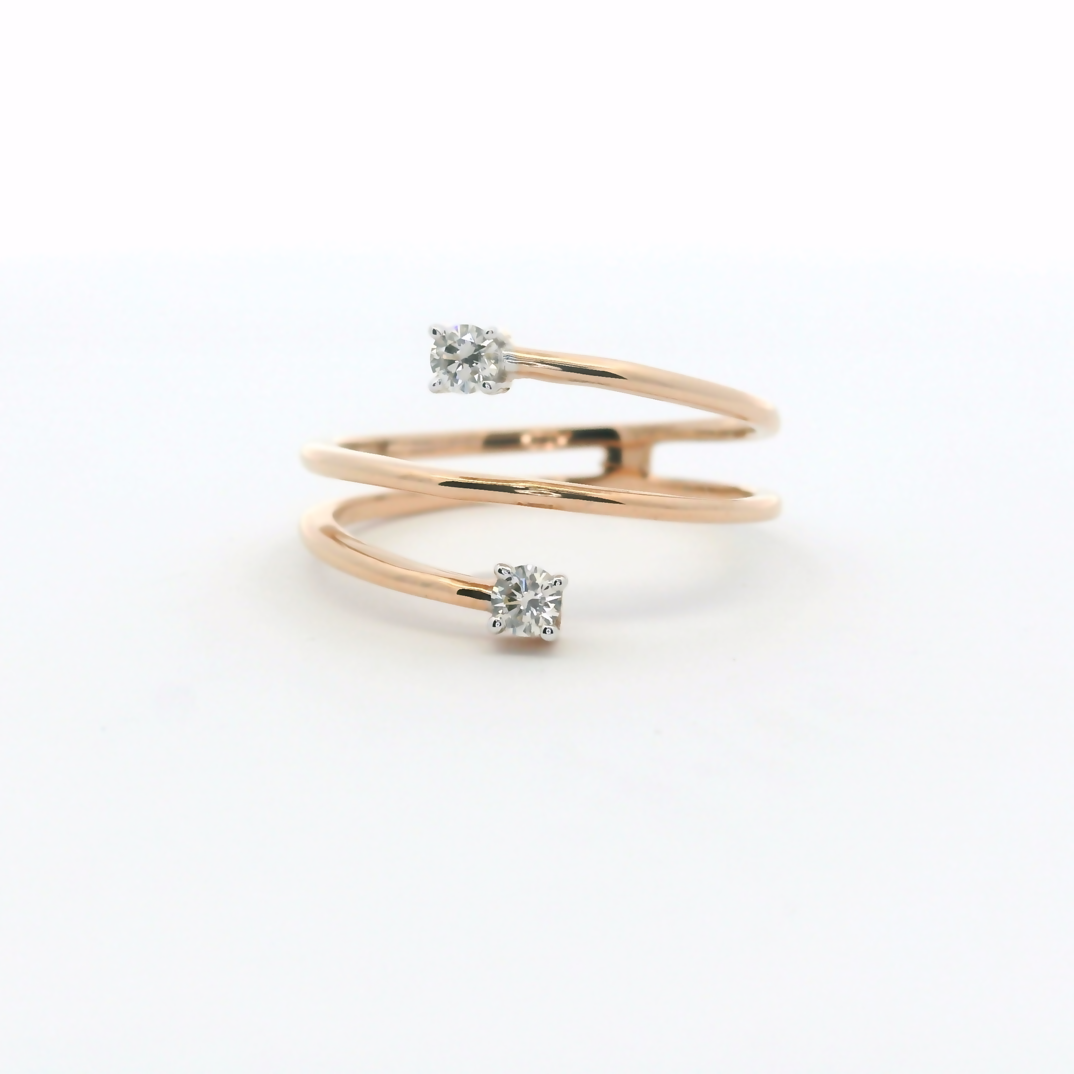 Elegant Spiral Diamond Ring