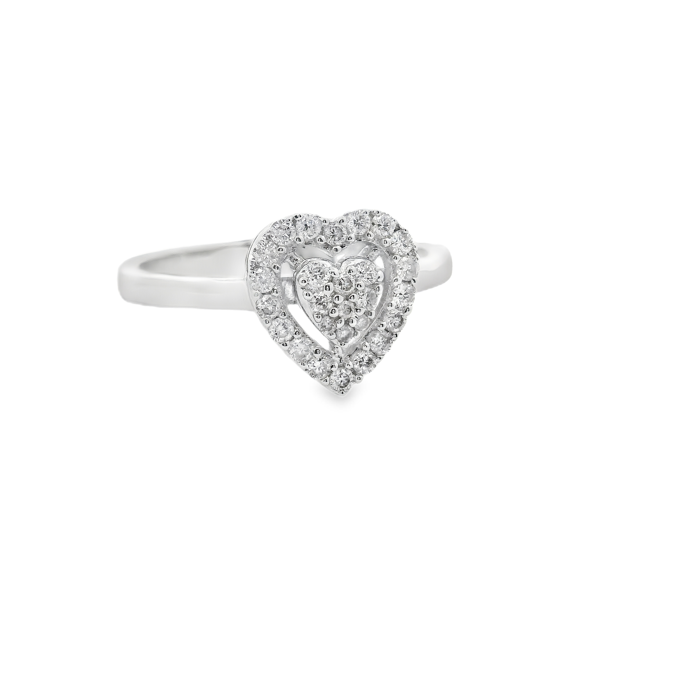Elegant Heart-Shaped Diamond Ring
