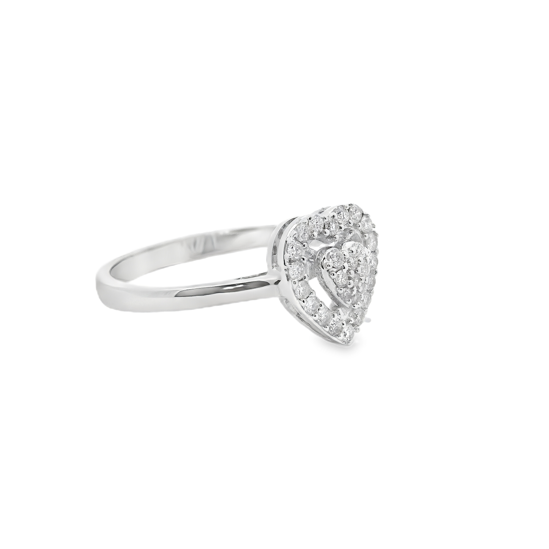 Elegant Heart-Shaped Diamond Ring