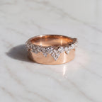 Rose Gold Multistone Ring with Round Cut Diamonds