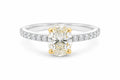 Oval Fancy Yellow Diamond Ring in White Gold