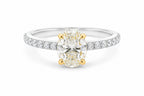 Oval Fancy Yellow Diamond Ring in White Gold