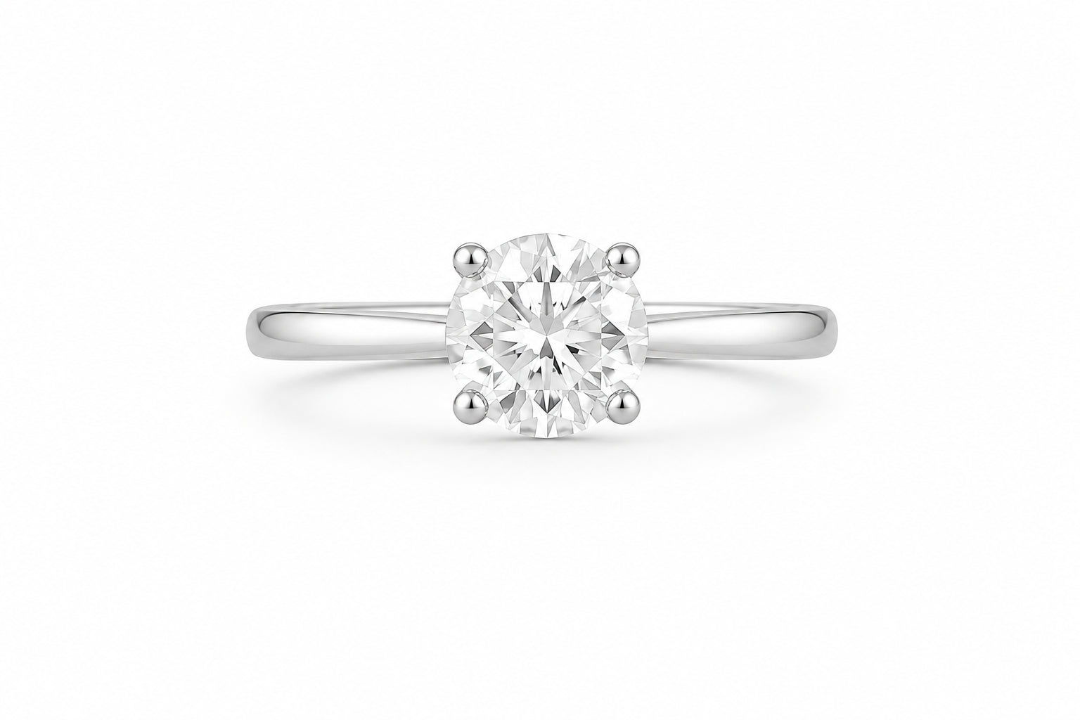 Platinum Solitaire Ring with Round Brilliant Diamond