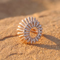 Rose Gold Cocktail Ring with Round Brilliant Cut Diamonds