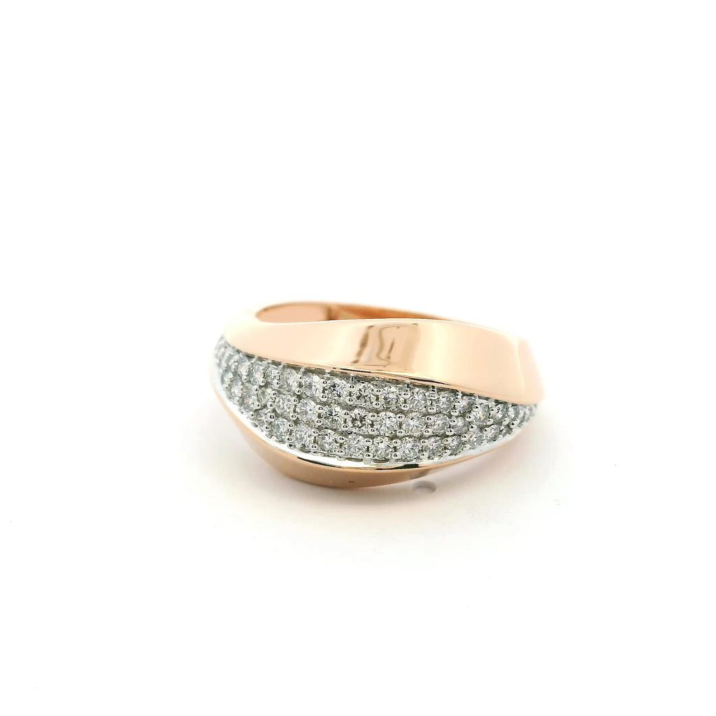 Rose Gold Multistone Ring with Brilliant Cut Diamonds
