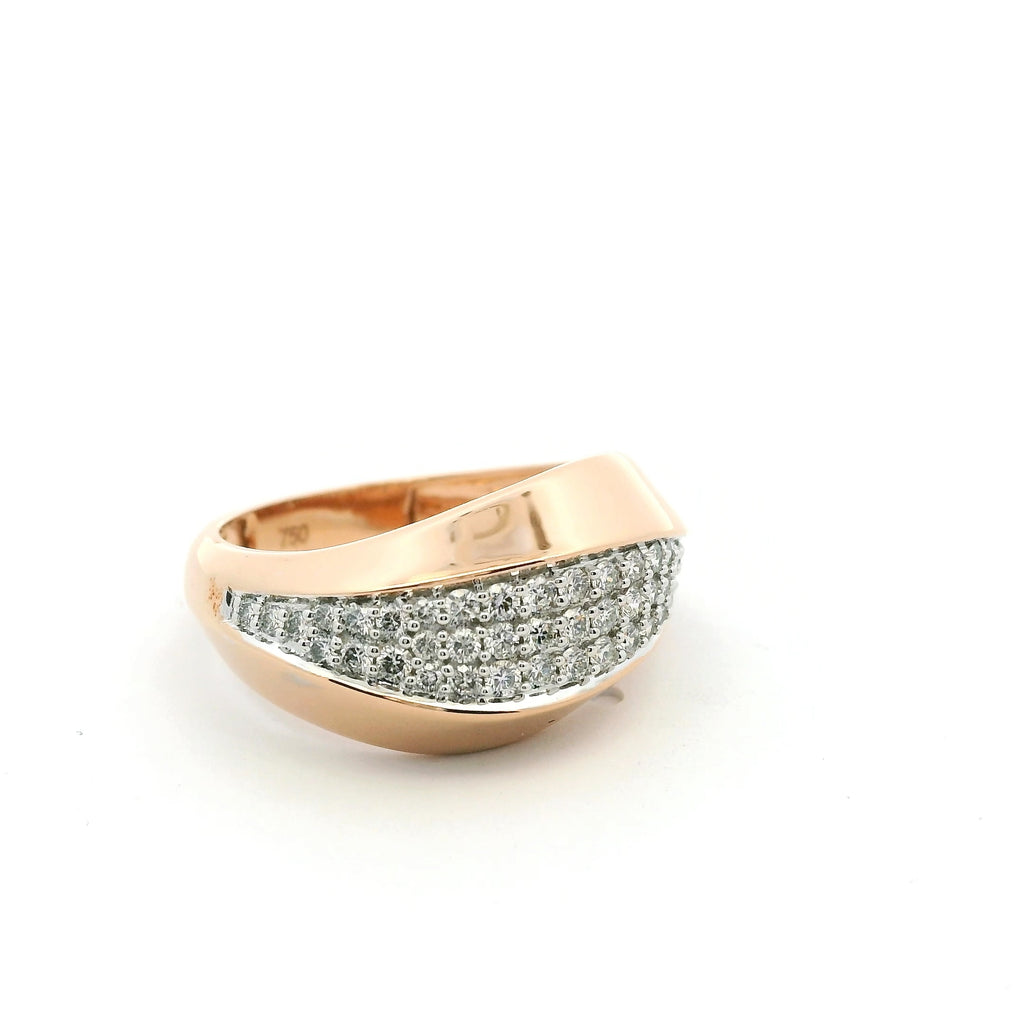 Rose Gold Multistone Ring with Brilliant Cut Diamonds
