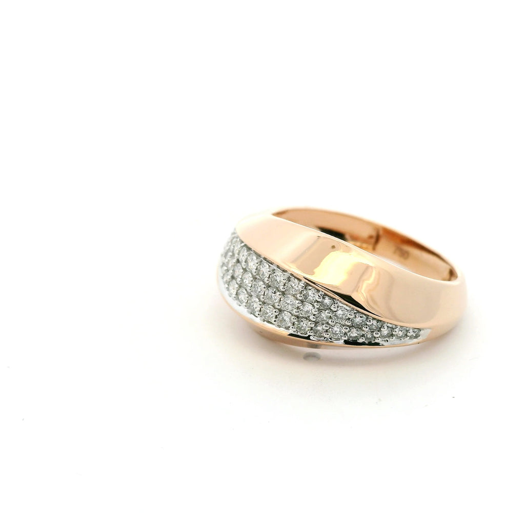 Rose Gold Multistone Ring with Brilliant Cut Diamonds