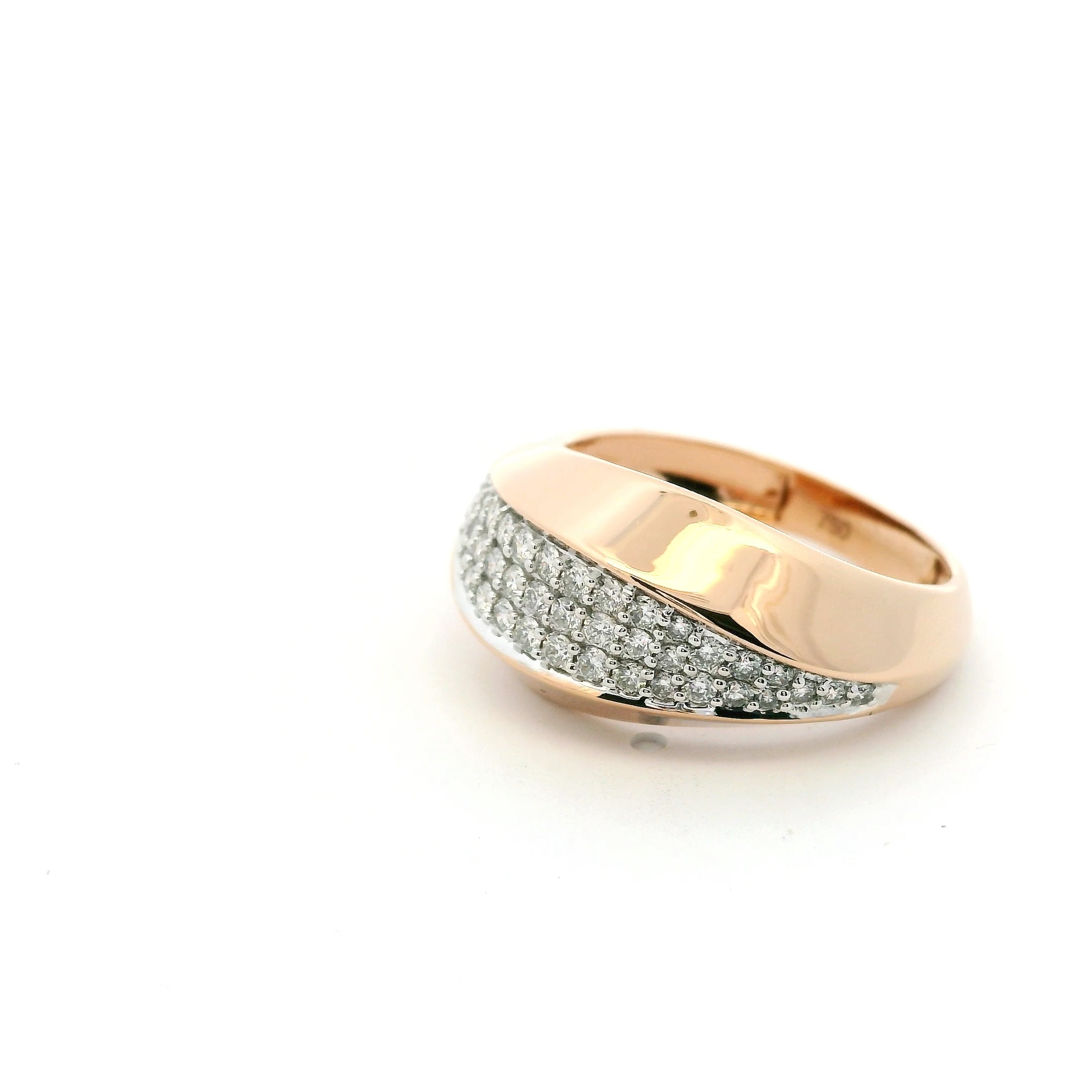 Rose Gold Multistone Ring with Brilliant Cut Diamonds