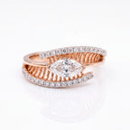 Rose Gold Natural Colorless Diamond Ring