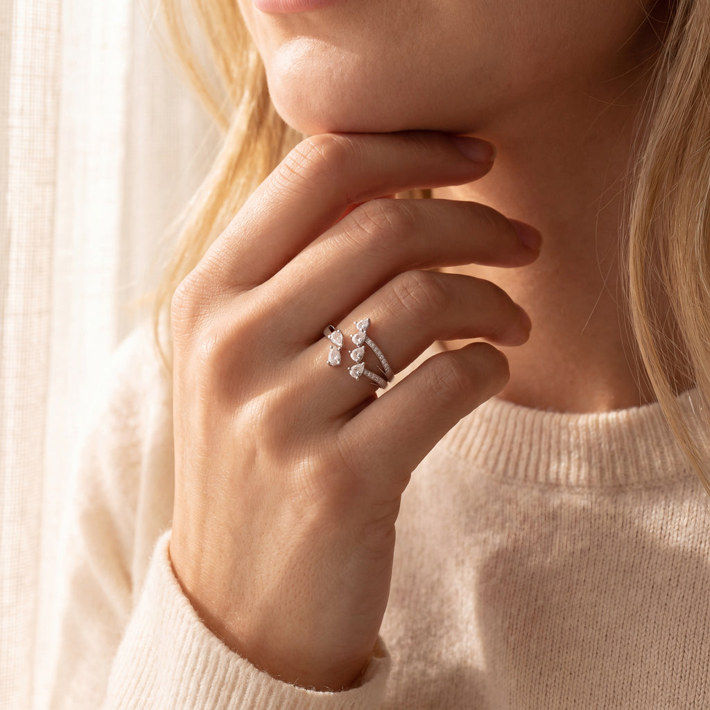 Natural Colorless Diamond Ring