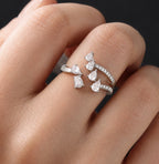 Natural Colorless Diamond Ring