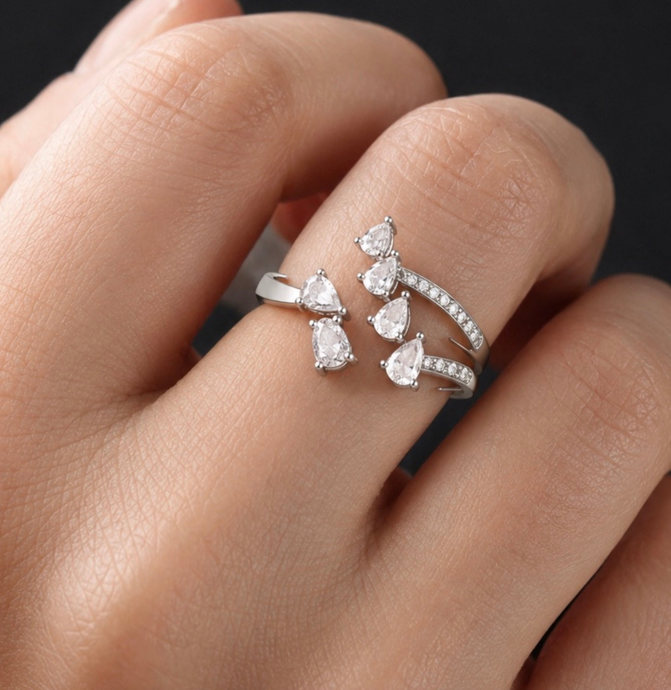 Natural Colorless Diamond Ring