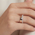Rose Gold Multistone Ring with Round Cut Diamonds