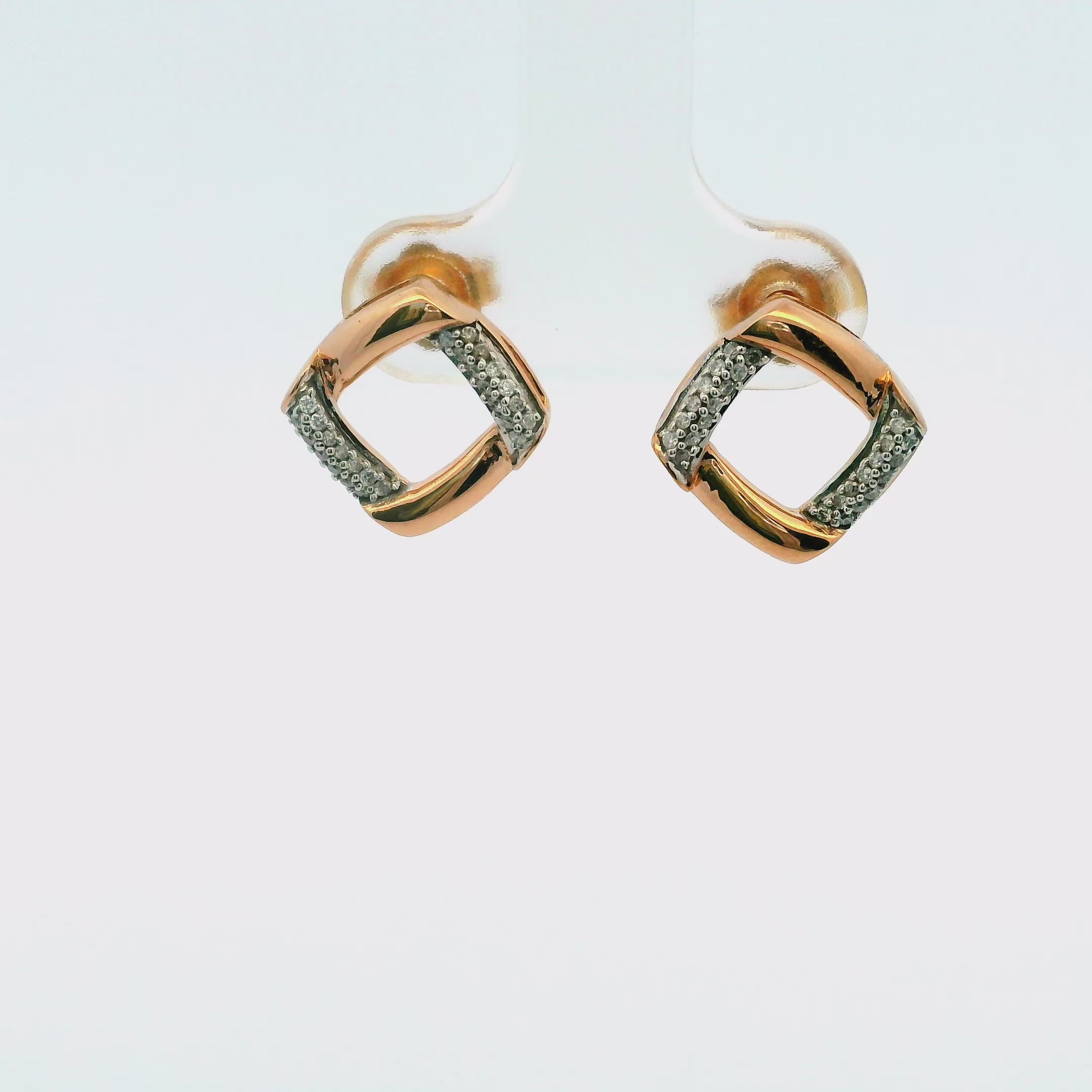 Elegant Gold and Diamond Earrings