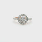 Rose Gold Diamond Multistone Ring with Round Brilliant Cut Diamonds