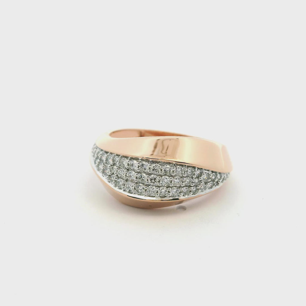 Rose Gold Multistone Ring with Brilliant Cut Diamonds