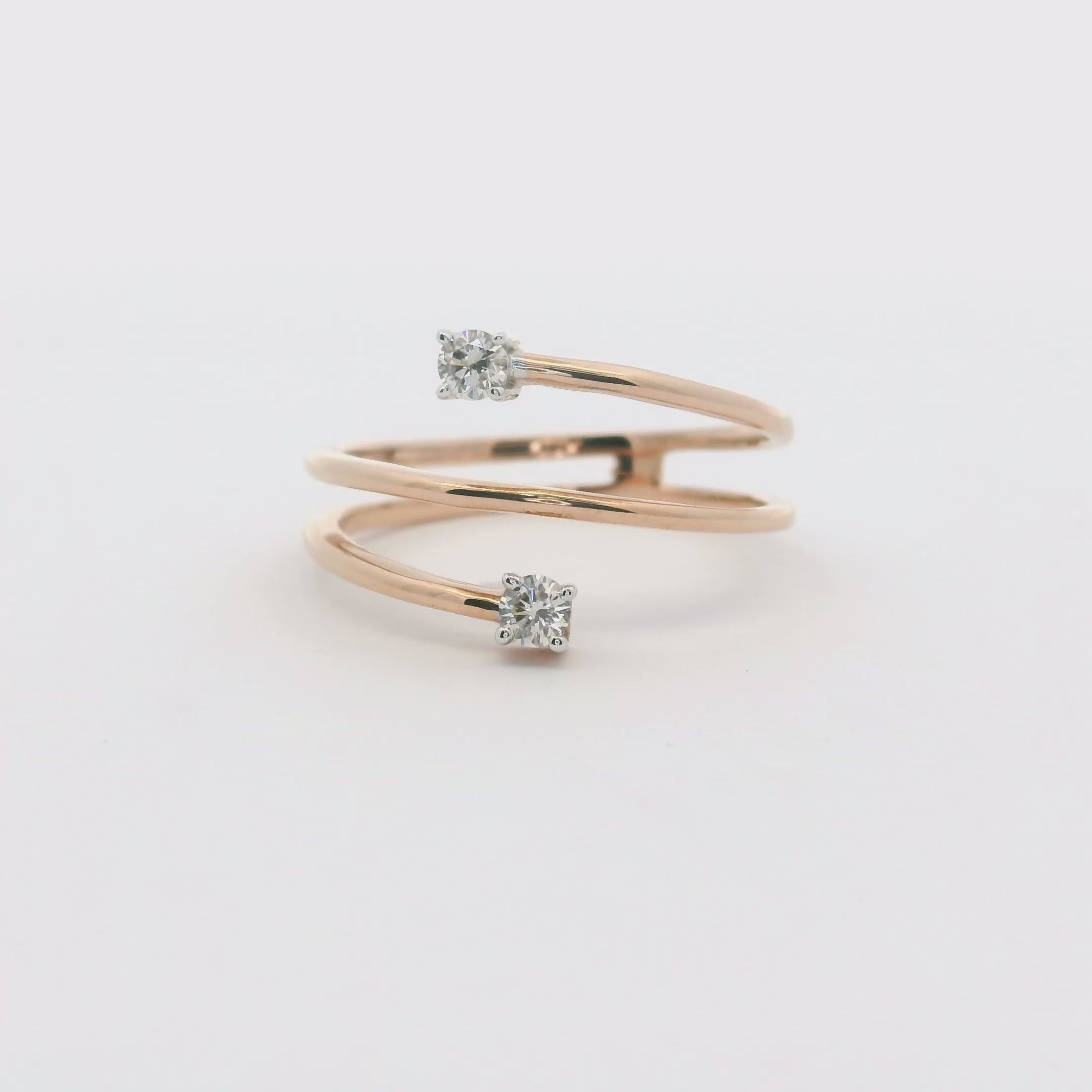 Elegant Spiral Diamond Ring
