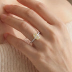 Oval Fancy Yellow Diamond Ring in White Gold