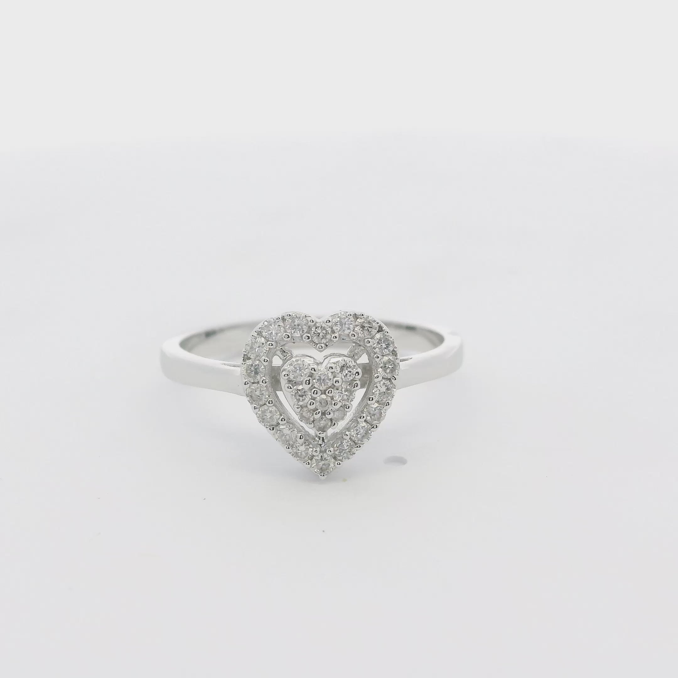 Elegant Heart-Shaped Diamond Ring